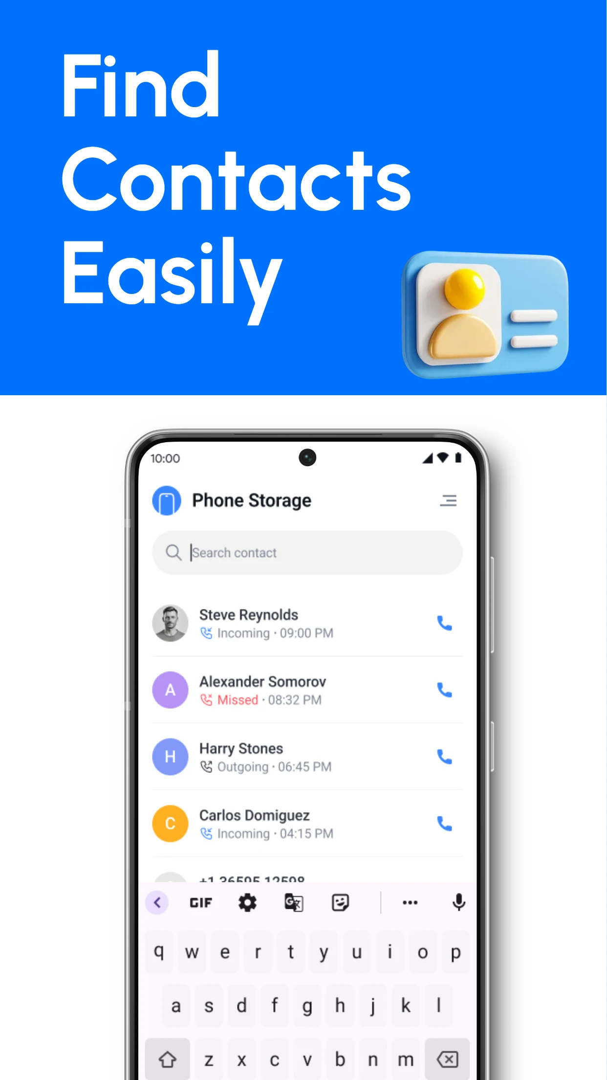 Contacts screenshot